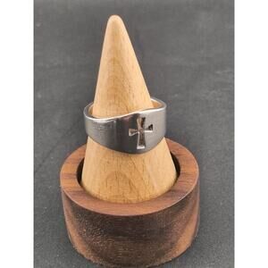 Mens Vintage Sterling Silver 925 Cross Ring Size 10